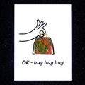Ciondolo mini borsa in agata naturale rossa e verde con manico in metallo dorato - Borsa + Carta / Unakite