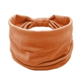 Bohemian orange wide elastic sports headband in soft stretch knitted fabric material - Orange Red