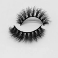 Macro shot of thick black false eyelashes showing natural curl and dense fiber texture - D234-1
