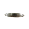Barrette ovale argentée minimaliste avec une texture métallique horizontale fine - Argent Brossé
