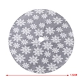 Jupe de sapin de Noël de 120cm avec motifs de flocons blancs sur tissu gris foncé - 120cm / Gris