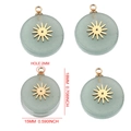 Green turquoise stone pendant with golden sun motif and 18mm dimension specifications - Round Green Aventurine - Sun