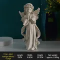 Nordic praying angel sculpture in old white finish, large size 29.5cm height decor - Distressed White Large