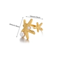 Detail showing two gold starfish with white pearls and 20mm dimension markings - Large and Small Starfish Double Pearl Style (G11207229)