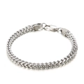 Bracelet pour homme en acier inoxydable argenté poli avec maille épi et fermoir mousqueton - Couleur Acier 5mm (KB139961-K)