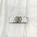 Silver rectangular hair clip with a hammered texture and polished metallic finish - 9# Silver (Hammered Rectangle)