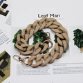 Matte khaki resin handbag chain with gold lobster clasps on artistic background - 45cm / Light Coffee