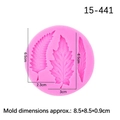 Pink silicone DIY leaf mold for fondant and chocolate, sized 8.5x8.5x0.9cm with 3 leaf patterns - 3# / Pink