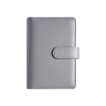 Minimalist grey leather loose-leaf notebook with elegant buckle closure in A5 A6 size - Grey (Cover Only)