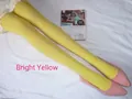Collants en velours jaune vif à haute élasticité sur un fond en peluche blanche - Entrejambe fermé / Jaune