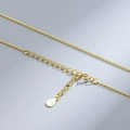 Adjustable S925 sterling silver chain necklace in gold finish with spring clasp detail - Cable Chain 16+2in / Gold