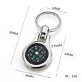 Silver multifunction compass keychain, 33g metal pendant with dimensions 80mm by 34mm - Water Drop Compass