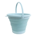 Tragbarer himmelblauer Silikon-Falteimer mit Griff für Outdoor-Angeln und Reisen - Mittel 5L / Nordic Blau