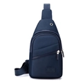 Bolso de pecho de nailon azul marino con cremalleras y puerto para cascos - Azul oscuro
