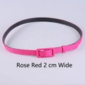 2cm width rose red fabric belt with matching fabric covered square buckle for women - 2cm / Rose Red