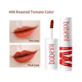 Matte liquid lipstick in shade 06 Roasted Tomato with applicator and lip swatches - 06# Roasted Tomato