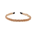 Elegant gold beaded braided headband with crystal accents for a stylish look - 124 Beaded-Champagne