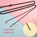 Adjustable black stainless steel bolo bracelet 60cm with 1.8mm chain and 4mm ring - Necklace / 1.8x60cm / Black
