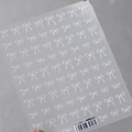 Minimalist white line bow nail art sticker TS-3588 with self-adhesive design for DIY manicure - Small White Bowknot (TS-3588)
