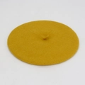 Boina clásica de lana amarillo brillante para mujer con un estilo vintage de pintor - M (56-58cm) / Amarillo Oscuro