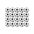 Bulk set of 25 mini black and white foam footballs arranged in a 5x5 grid pattern - White Football
