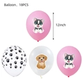 18PCS set of 12-inch pink and white latex balloons with cartoon dog paw prints - Balloons - Pink Paw