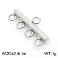 Connettore multi-filo in argento, chiusura a tubo in acciaio inox a 4 anelli 20x2,4mm - Argento 4 Fili (KLJ8658-Z)