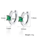 S925 Sterling Silber Creolen mit smaragdgrünem Zirkon und Pavé-Kristallbesatz - Silber Grün