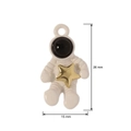 Colgante de astronauta con estrella dorada y esmalte blanco, mide 26mm por 15mm - Astronauta abrazando estrella