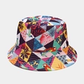 Reversible bucket hat with tropical parrot and flamingo print in colorful patterns - M (56-58cm) / 17# Tropical Birds & Flowers