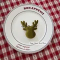 Olive green velvet deer head DIY craft accessory 8x8cm for Christmas decor - Deer Head-01 (Green)