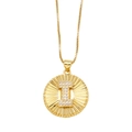 Collana con ciondolo lettera I in oro 18 carati e zirconi micro-pave brillanti - Lettera I