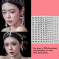 Iridescent facial rhinestone stickers in 3mm to 6mm sizes for makeup and hair decoration - 165 Iridescent Rhinestone Stickers