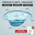 Water blue PET sitz bath for postpartum care with ergonomic thick seat design - Crystal PET Material / Aqua