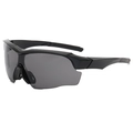 Men's cycling sunglasses with aerodynamic black frame and dark grey protective lenses - 9189 Black Frame Grey Lens