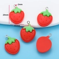 Ciondoli a fragola in resina rossa per gioielli fai-da-te con misure di dimensioni - Stile B/2.3g