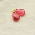 Pomegranate seed resin pendants in transparent red with golden hanging rings - Red Pomegranate Seed