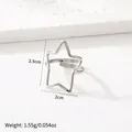 Adjustable silver hollow star ring in plated stainless steel measuring 2.5cm by 2cm - 63-Star / Silver