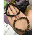 Bracelets de couple perlés noir mat et oeil de tigre avec fermoir magnétique coeur - Oeil de Tigre avec Noir Mat (新款 虎眼/磨砂)
