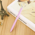 Stylo bille cristal en forme de cœur rose avec finition métallique et détails argentés - 1.0mm / Rose