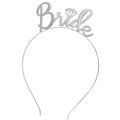 Silver metal Bride headband featuring a diamond-dot design for wedding parties - Metal Headband / Silver