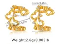 Detail view showing dimensions of the heart ear cuff: 1.4cm height and 1.3cm width - Minimalist C-Type (KE0876)