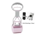 Pink and grey pet pooper scooper set including waste bags and bone-shaped dispenser - Small Taro Purple + Bags + Bone Dispenser