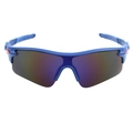 Lunettes de soleil sport bleues avec verres réfléchissants et détails rouges - Monture Bleu Mat Verre Miroir Bleu C3