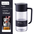 Bouteille d'huile 550ml en verre borosilicaté bleu saphir avec bouchon auto - Bleu royal