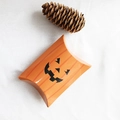 Halloween pumpkin pillow box with orange stripes and spooky smile for candy gifts - Pumpkin Pillow Box