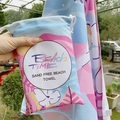 Abstract colorful double-sided microfiber beach towel set with a drawstring storage bag - Pink Summer (Single-sided Print with Cloth Bag)