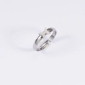 Detailed view of silver butterfly cutout open ring in polished stainless steel - Silver Butterfly