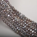 Irregular baroque freshwater pearl beads in metallic gray-purple for DIY jewelry - 3-4mm Two-sided Light Horizontal Hole High Luster / Irradiated Grey