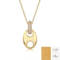 Minimalist gold U-shaped Moissanite necklace with GRA certificate and polished finish - P15110 Moissanite 1.2mm*62pcs (With GRA Certificate)